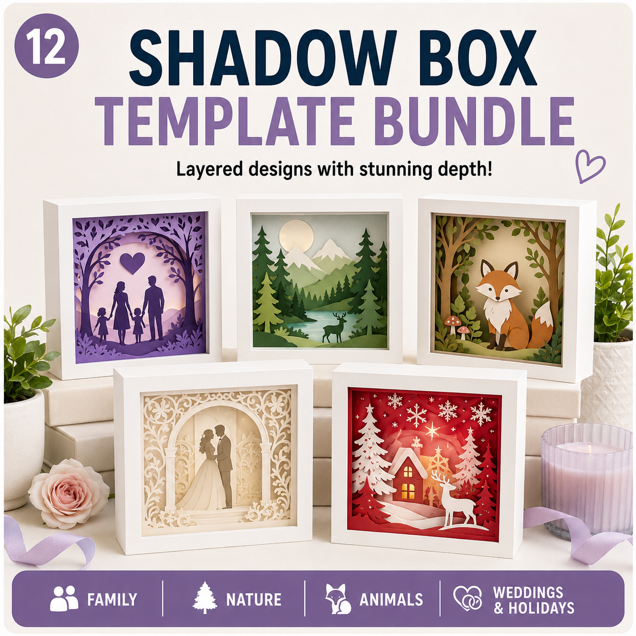 Shadow Box Template Bundle